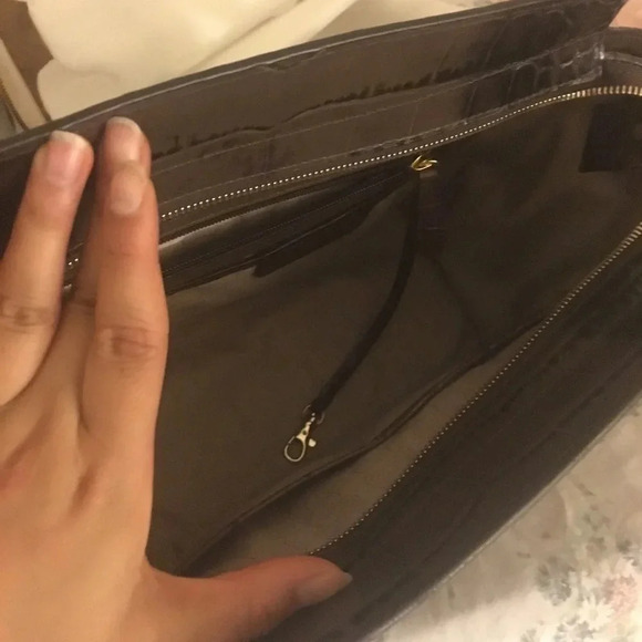 Michael Kors Large Selma Leather Satchel in Crock Ombré (mocha-expresso color) - Picture 3 of 5